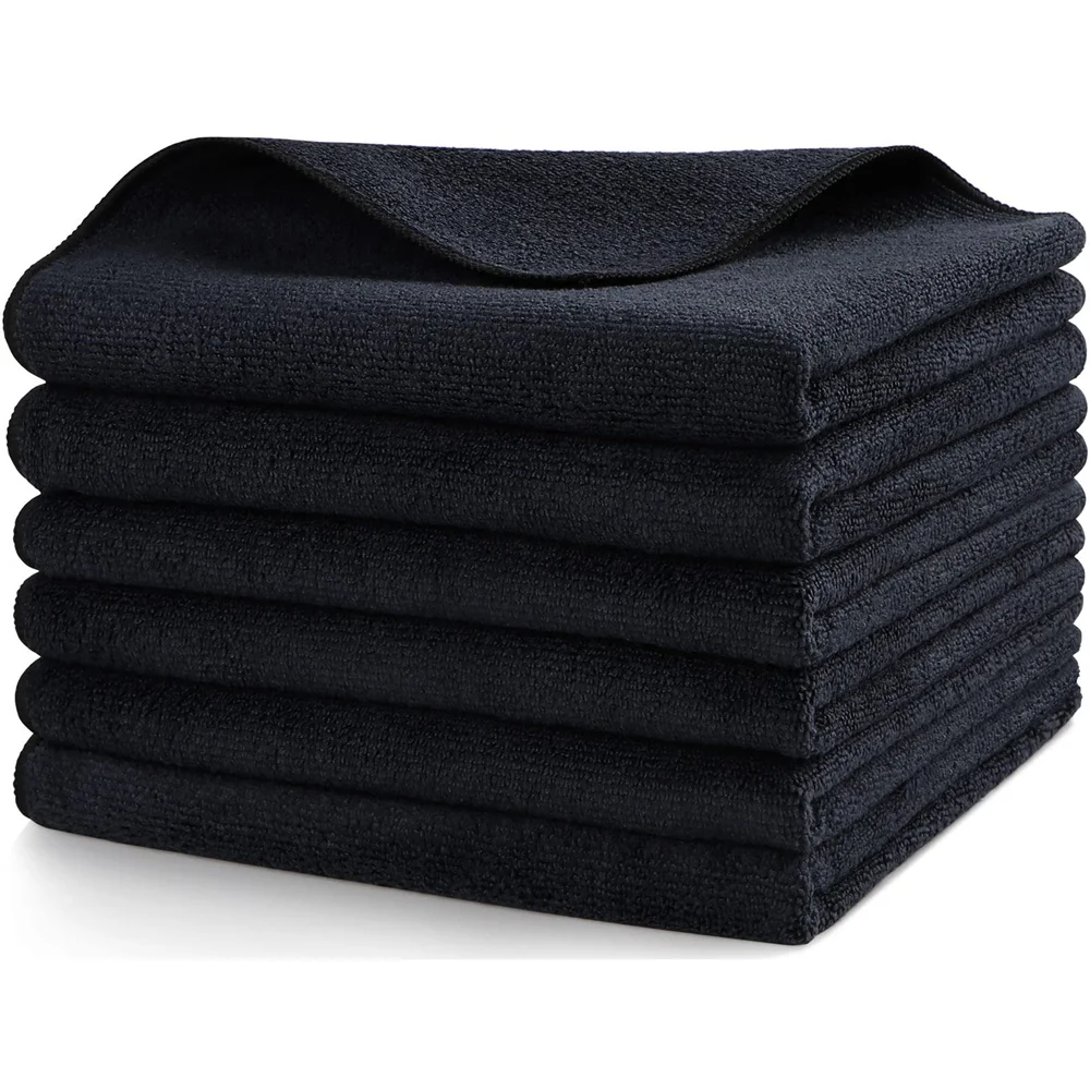 

Black Microfiber Towels for Cars Drying Buffing Polishing Towel Premium All-Purpose Cleaning Cloths Absorbent Washing Towels