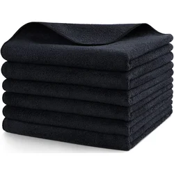 Black Microfiber Towels for Cars Drying Buffing Polishing Towel Premium All-Purpose Cleaning Cloths Absorbent Washing Towels