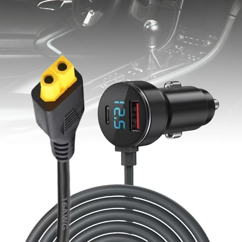 XT60 Interfaces Car Power Cord Adapter Cable for Fast Charging In Emergencies 83CF