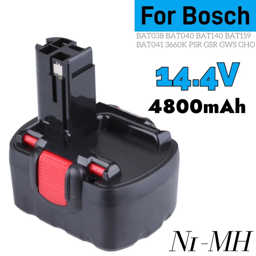 

14.4V 4800mAh Rechargeable Battery for Bosch BAT038 BAT040 BAT140 BAT159 BAT041 3660K NI-MH PSR GSR GWS GHO 14.4V Battery