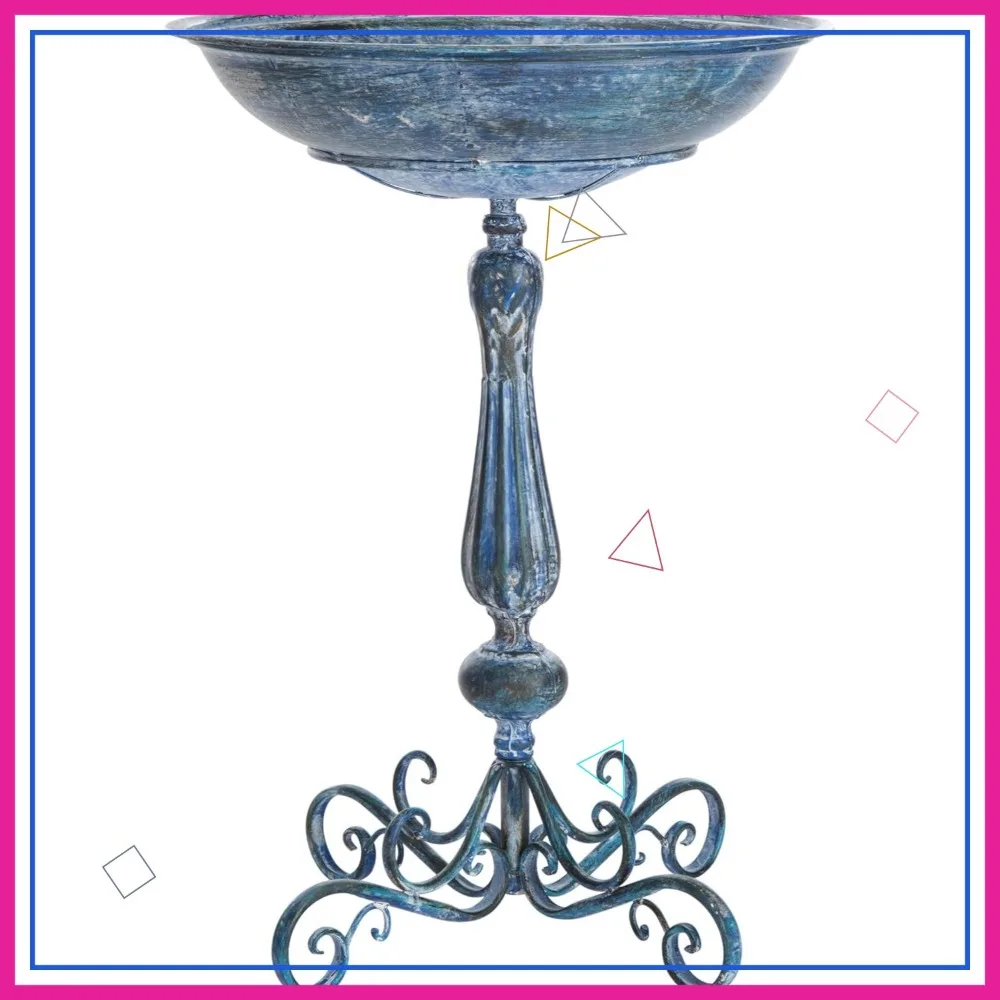 Outdoor Bird Bath, Pearl White 27-inch, Elegant Garden Decor