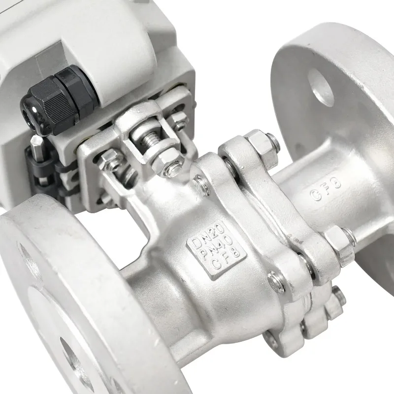 AC110-230V Normalmente chiuso CR202 SS304 Flangia DN20 Valvola a sfera elettrica Controllo del flusso