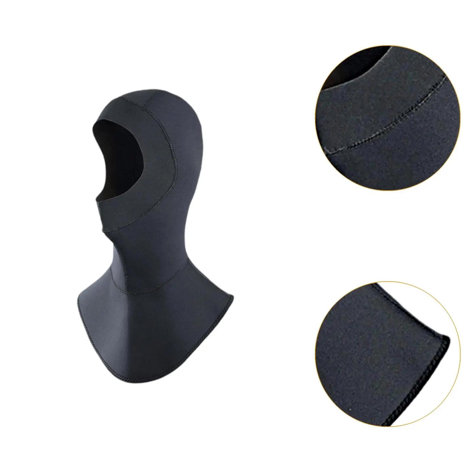 Wetsuit Hood 3mm topi selam termal, untuk olahraga air Kano pria gelap