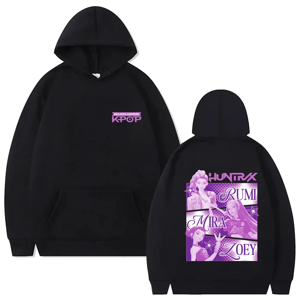 

Movie KPop Demon Hunters Rumi Mira Zoey Hoodie Men Women Fashion Vintage Streetwear Unisex Casual Oversized Hooded Sweatshirt