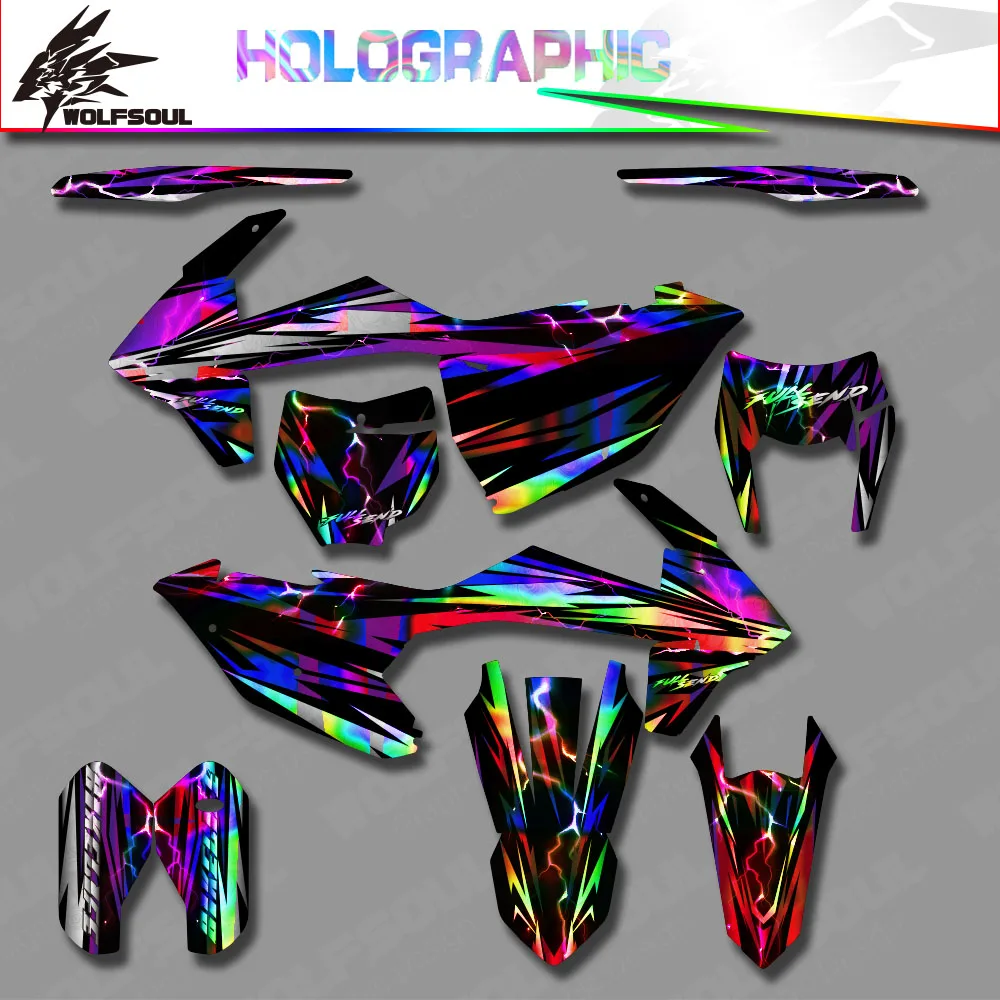Motorcycle Holographic Decal Graphics Stickers Kit For KTM 125 250 350 450 SX SXF 2016 2017 2018 EXC EXCF XCW 2017 2018 2019