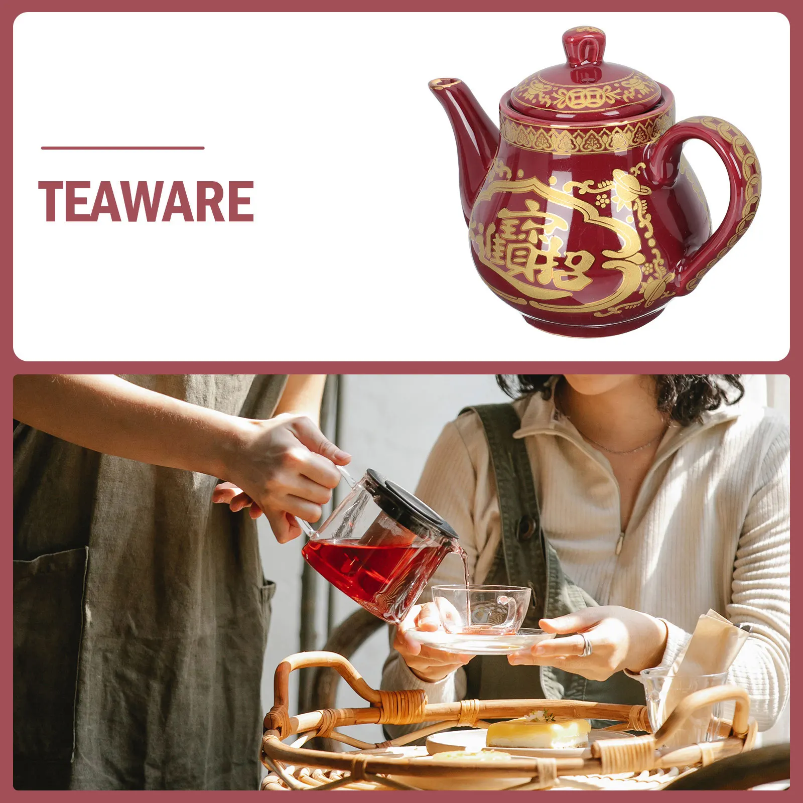 

Vintage Ceramic Tea Pot Handheld Kung Fu Teapot for Tea Making Heat-Resistant Cold-Resistant Unique Design Ideal for Tearoom