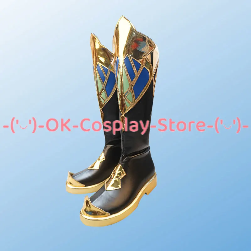 Gioco Genshin Impact Alhaitham scarpe Cosplay scarpe in pelle PU stivali di carnevale di Halloween puntelli Cosplay su misura