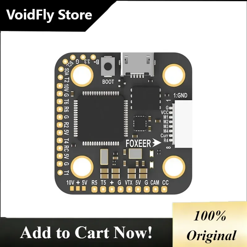 VoidFly Newest Foxeer F722 V4 Dual BEC 5V/10V HV 4-8S Mini Flight Controller 20X20mm For X8  HD/HDZero/VISTA VTXFPV Racing Drone