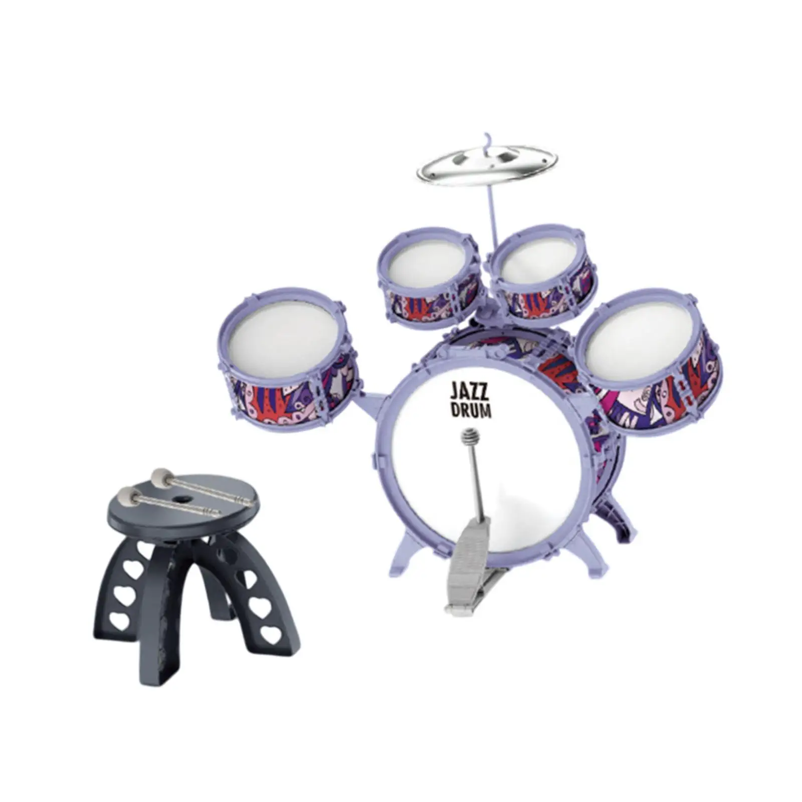 

Kids Drum Set Early Learning Educational Toy Percussion Instrument for Children Stage Performance Preschool Concert Boys Girls