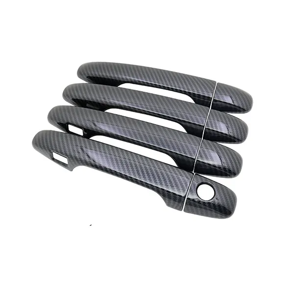 For Toyota Prius XW30 30 Zvw30 Zvw35 2010~2015 Carbon Fiber Car Door Handle Cover Pad Sticker Overlay Styling Accessories