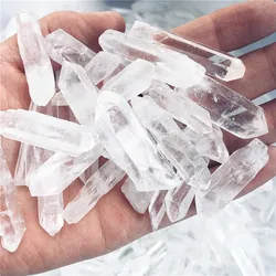 Natural Polished Clear Quartz Crystal Points Column Reiki Healing Wand Energy Stone Raw Rock Mineral Specimen Home Decor