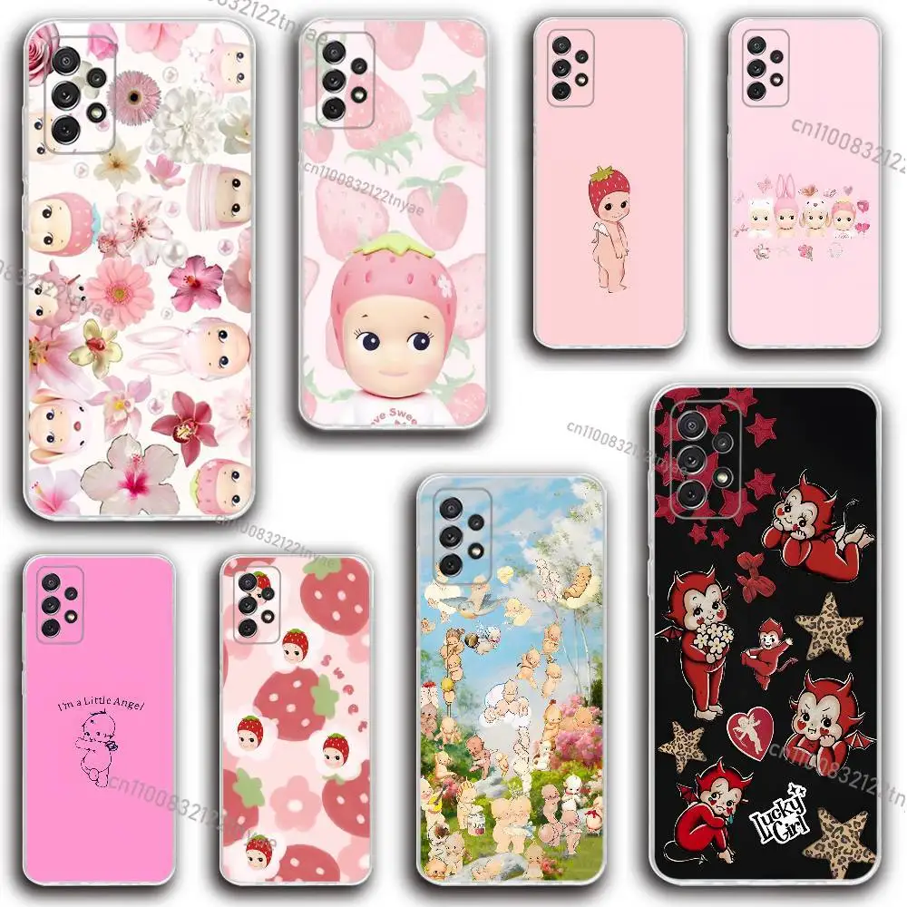 

Kewpie Cute Angel Phone Case Silicone For Samsung S30,23,21,22,20 FE lite,S10,9,PIus Note20ultra Soft Transparent