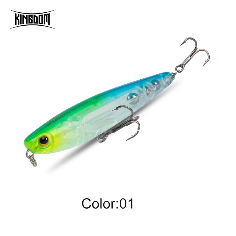 Kingdom Topwater Bleistift-Angelköder, 60 mm, 5,6 g, 90 mm, 11 g, Walking Dog Swimbaits, schwimmende künstliche Hartköder für Barsch, Hecht