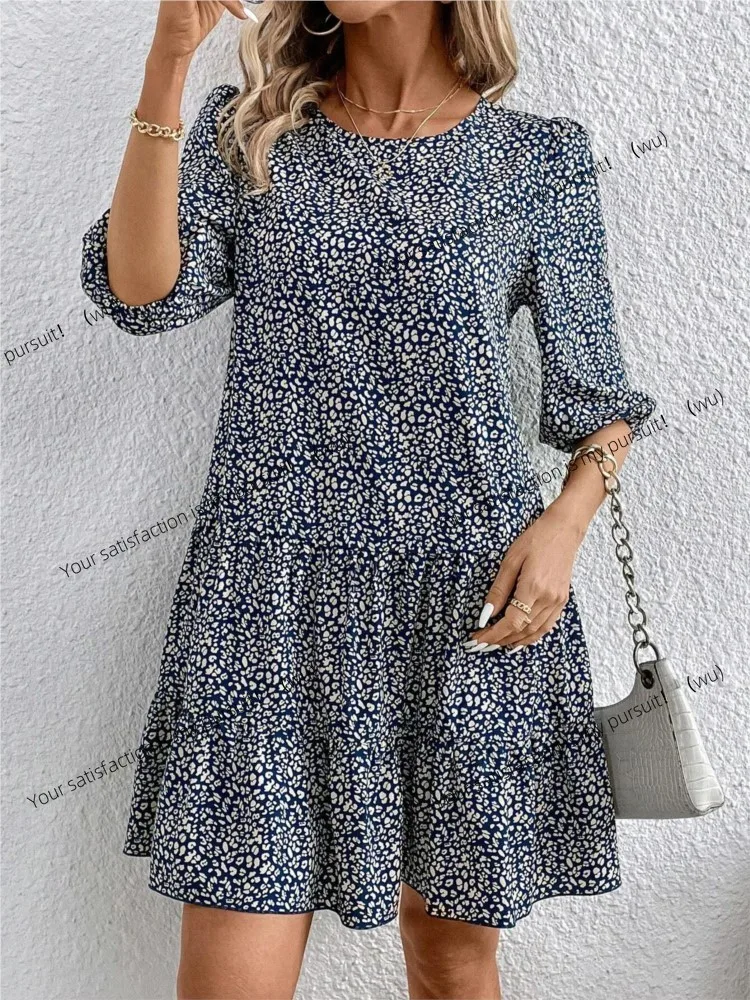 

ZOCI-Summer Floral Women's Dress, Half Sleeve, Loose, Casual, Vacation Party Dress, Elegant Women's Office Dress