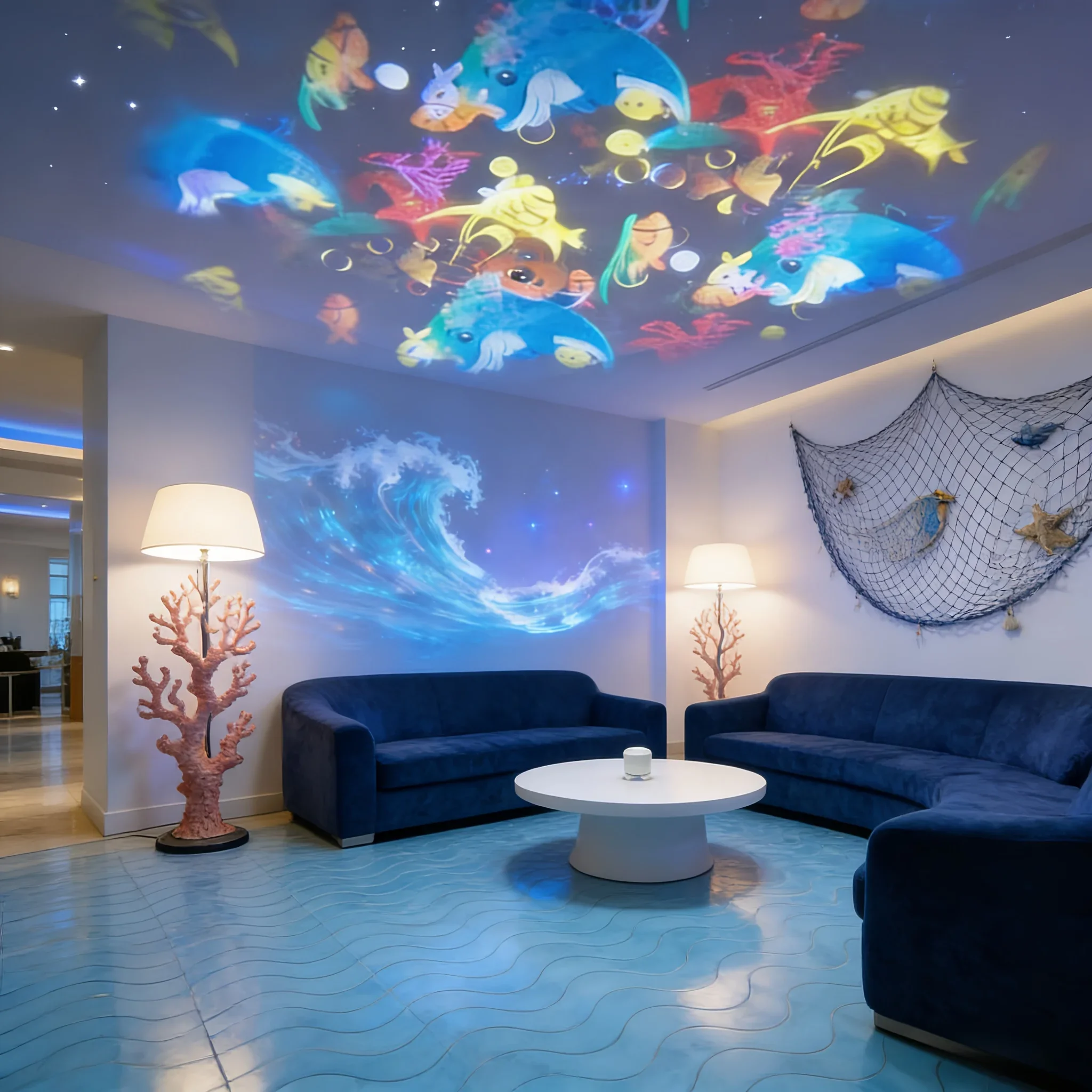 Trendy Dream Dynamic Projection Lamp, Ocean Animal & Snowflake Pattern Night Light for Kids Bedroom, Perfect Christmas Gift