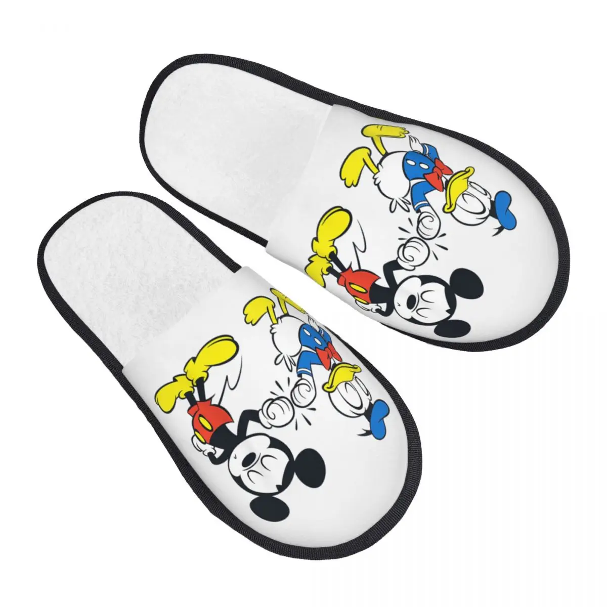 

Домашние тапочки с Микки Маусом и Дональдом Даком, нескользящие уютные домашние меховые шлепанцы для лучших друзей, тапочки для гостиной