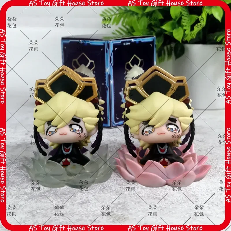Demon Slayer Douma Chibi Anime Figure Lotus Sitting Pose Car Decor Computer Case Ornament Noodle Stopper Collectible Figurine - view 5