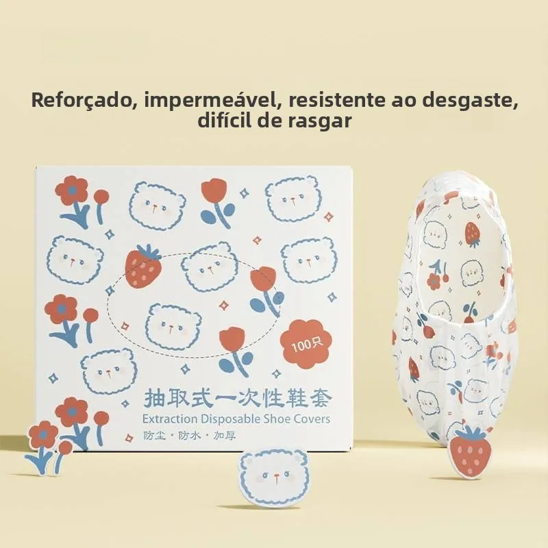 使い捨て靴カバー-室内用-厚手プラスチック-不織布-防水-滑り止め-耐摩耗性-ゲスト用プラスチックフットカバー