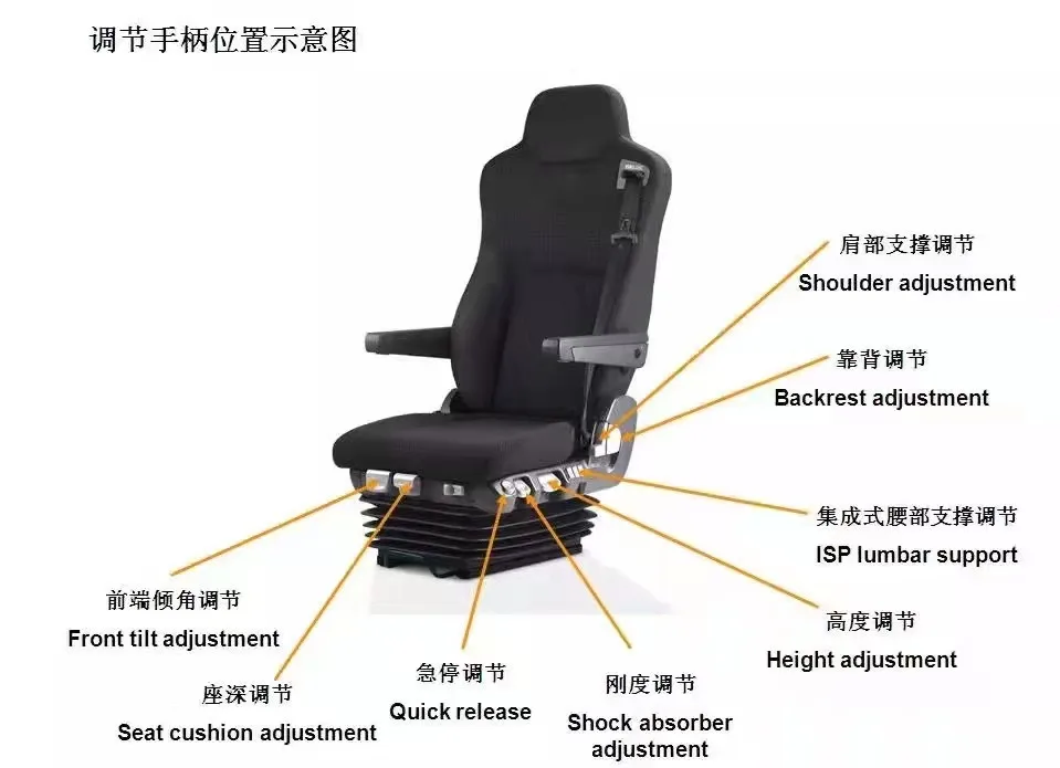 Top Luxury  Car Air Suspension Pneumatic Suspension Seat System Driver Seats for Truck Mpv Seat Bus
