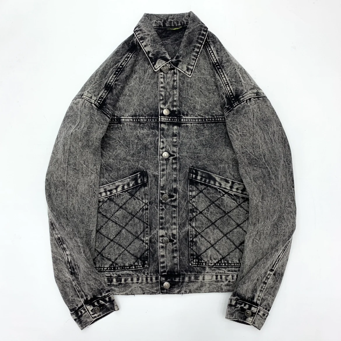 

Waed Denim Jaet Men's Loose oulder Sve Street Motorcycle Large Size e ey Retro Outerwear Youth Faion