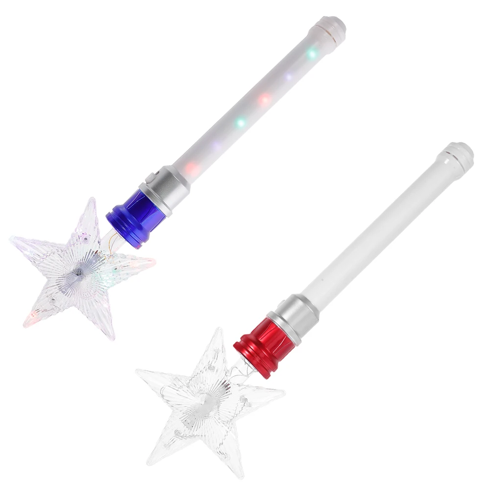 

2Pcs Glowing Wand Kids Light up Star Fairy Sticks Cosplay Plastic Child Party Concert Festive Atmosphere Led Glow