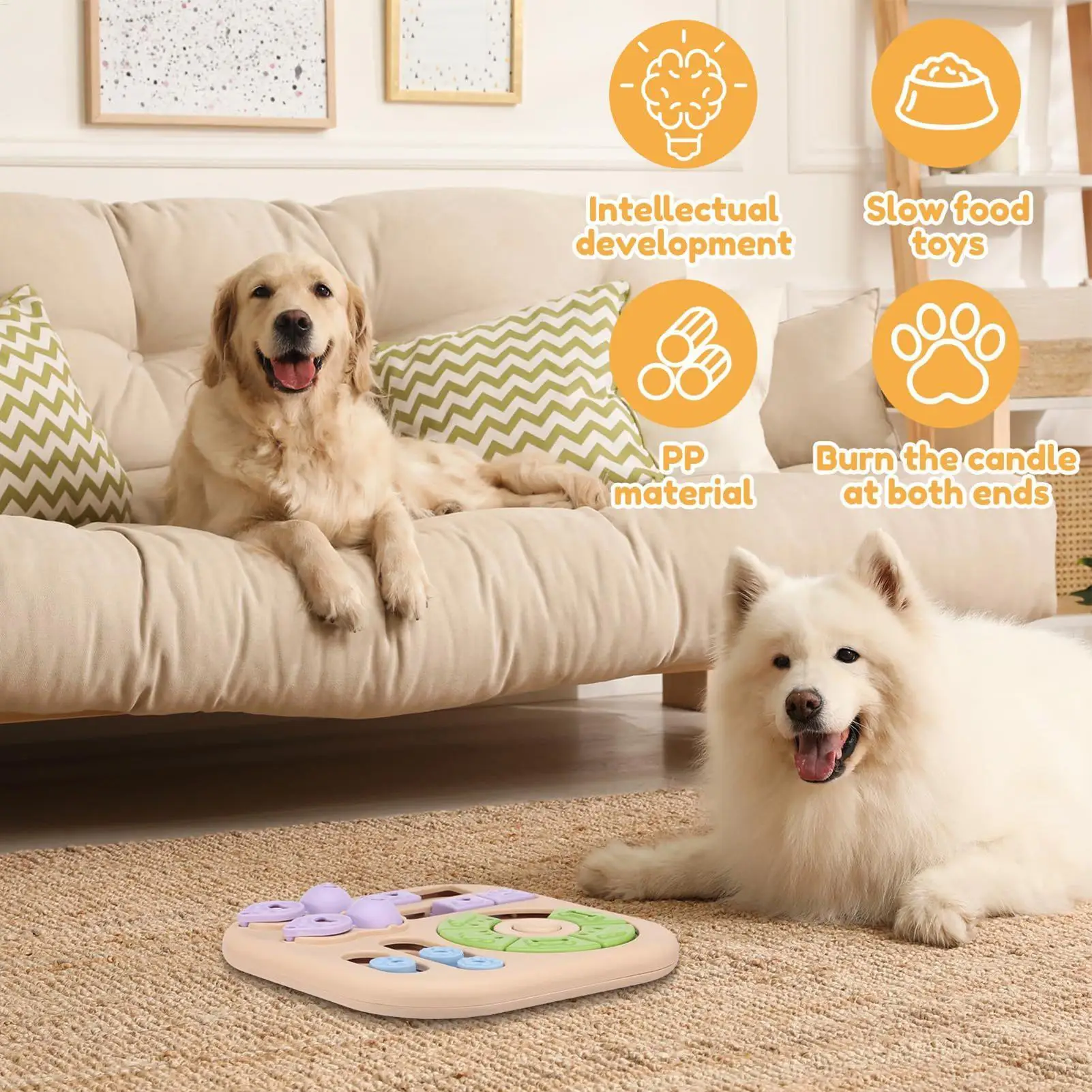 Interactive dog educational toy, interactive treat dispenser, suitable for training and intellectual development, for dogs cats