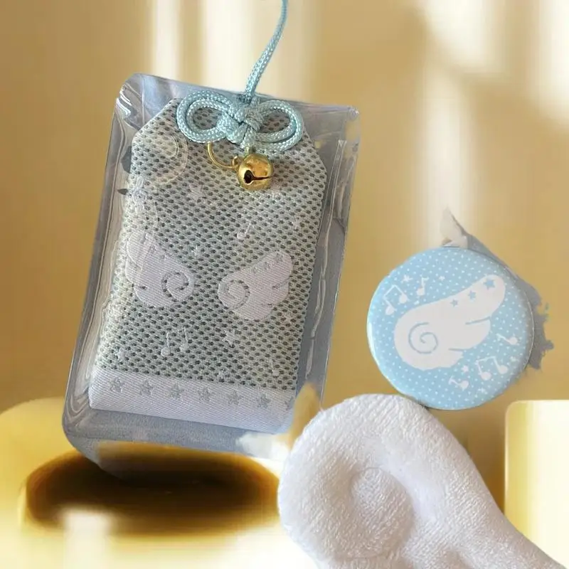 ✰✪ 1pc Lucky Charm Pendant Musical Notes Wings Luck Keychain Blessings Embroidery Keyring Bag Hanging Decoration Student Gifts
