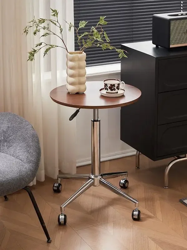 Nordic Creative Coffee Table Can Be Raised and Lowered To Move Light Luxury Round Tables Living Room Bedroom Trolley Side Tables