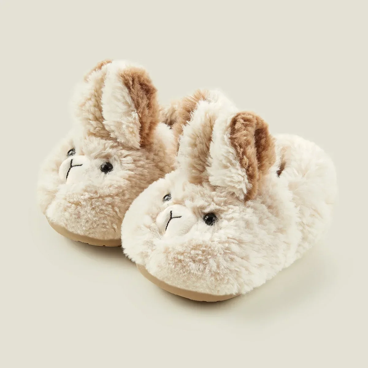 Winter Home Warm Furry Shoes Plus Velvet Happy Mary Children\'s Cotton Shoes Rabbit Plush Bag Heel Slippers for Babies