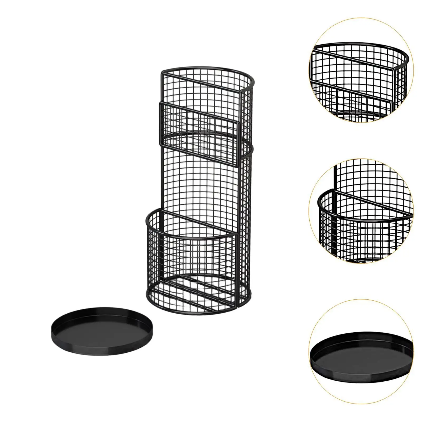 Durable Iron Umbrella Stand Large Capacity Storage Organizer for Modern Entryway Hallway Office