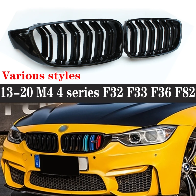 

Для BMW 4 серии M3 F80 M4 F82 F83 F32 F33 M Стиль Решетка для почек Глянцевый черный цвет ABS Пластиковый передний бампер Авто Декор Гриль