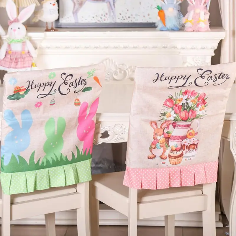 Easter Dining Chair Covers Spring Seat Sleeve Dining Chair Decoration Holiday Themed Decorations Slipcovers For Weddings