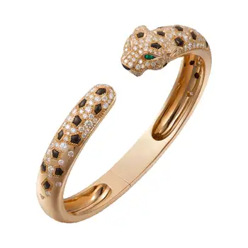 Značka ShanLover 18kgp nejvyšší třídy V zlatý zvířecí jaguar leopard náramek ženy bílé pozlacené šperky náramky náramek 6 nejlepší prodej náramek 18 kg - №4