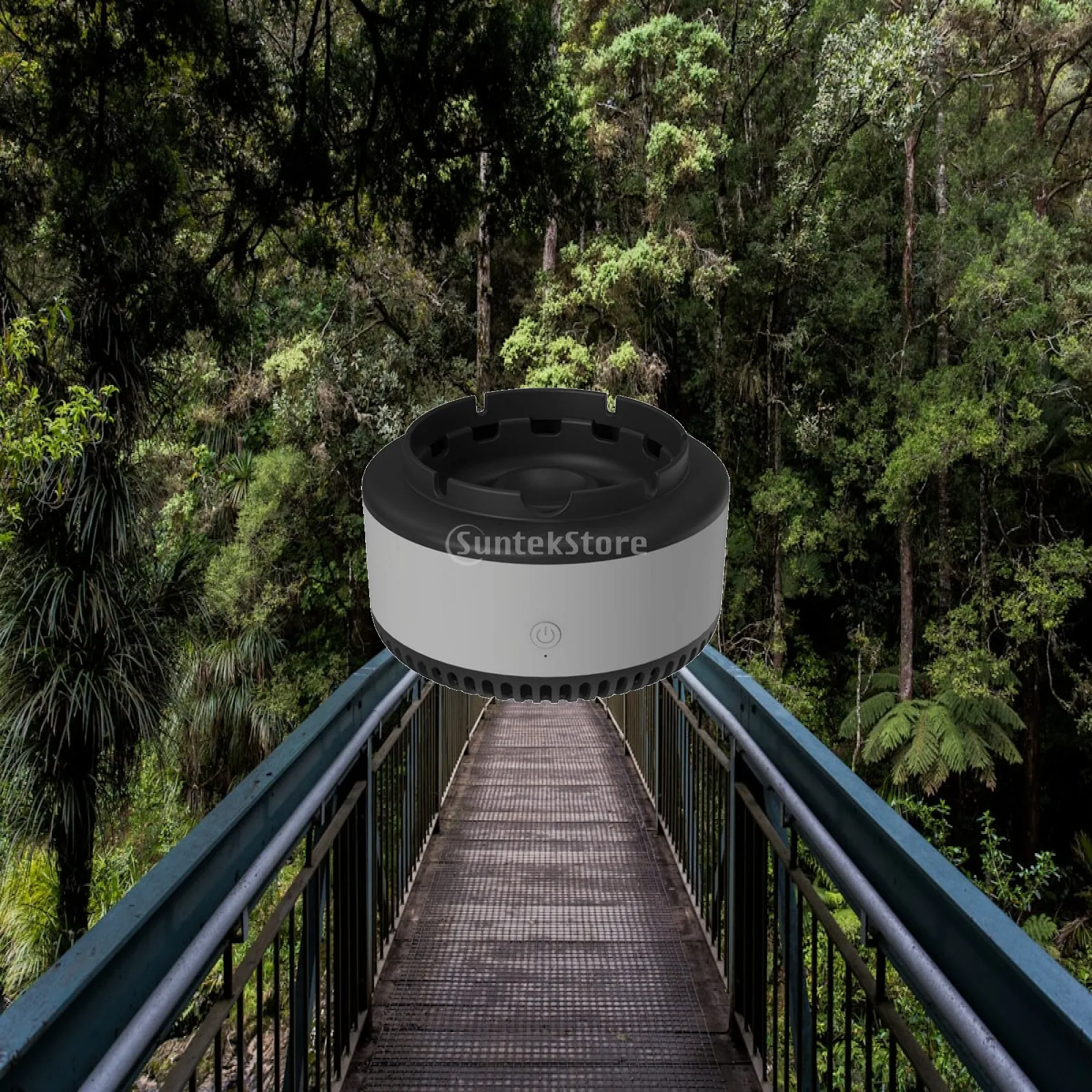 Smokeless Ashtray with 360 Degree Surround Suction Air Purifier Ash Tray Battery Powered for Home Office Car