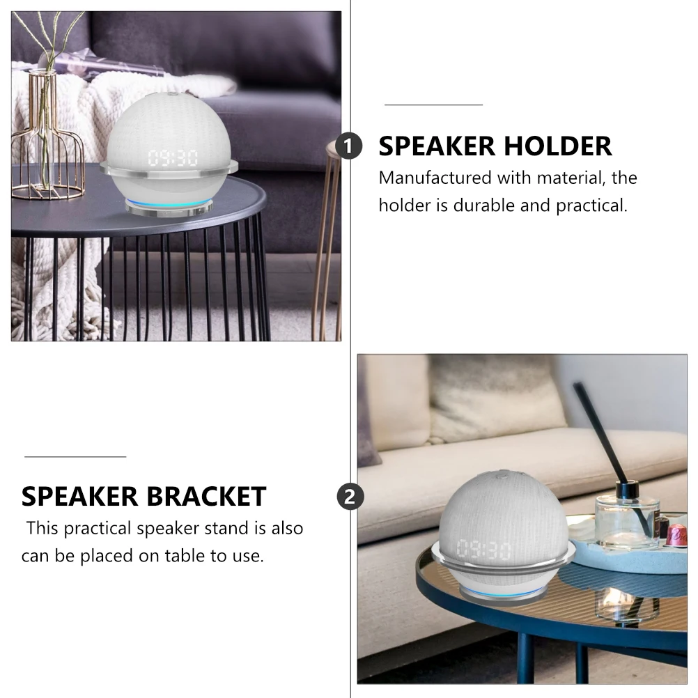 

Acrylic Speaker St Holder Wall mounted Transparent Practical Accessories Compatible Space Bedroom Bathroom