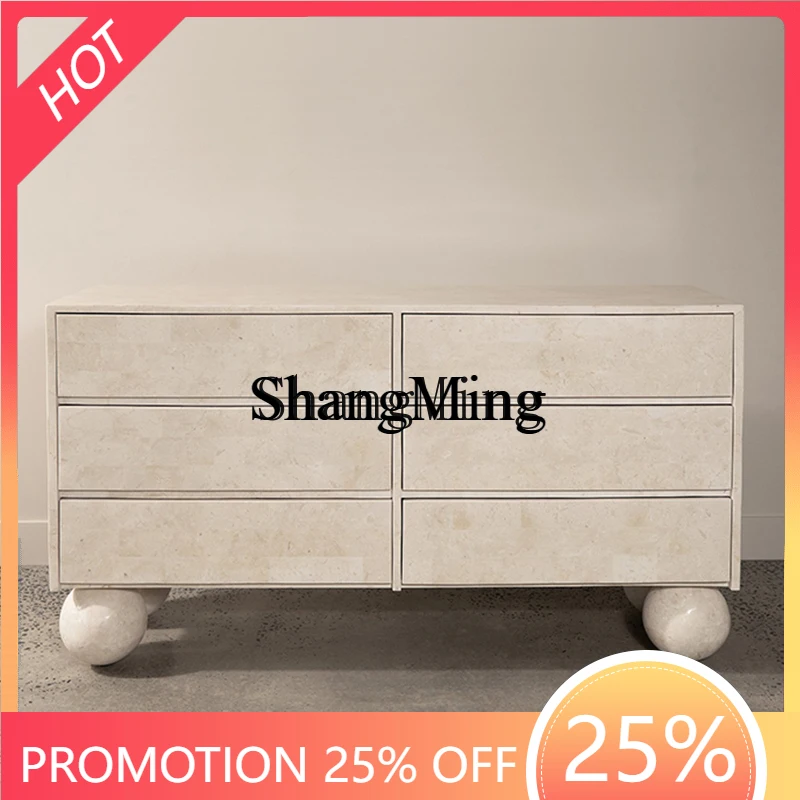 

SM new minimalist solid wood dining side cabinet light luxury modern simple locker drawer storage cabinet