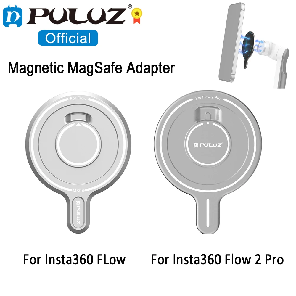 PULUZ Magnetic MagSafe Adapter For Insta360 Flow 2 Pro / Insta360 FLow Gimbal Accessories For iPhone 16 15 14 13 12 Phone Holder