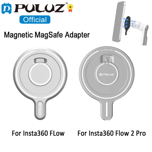 PULUZ Adaptador magnético MagSafe para Insta360 Flow 2 Pro / Insta360 FLow accesorios de cardán de flujo para iPhone 16 15 14 13 12 soporte de teléfono