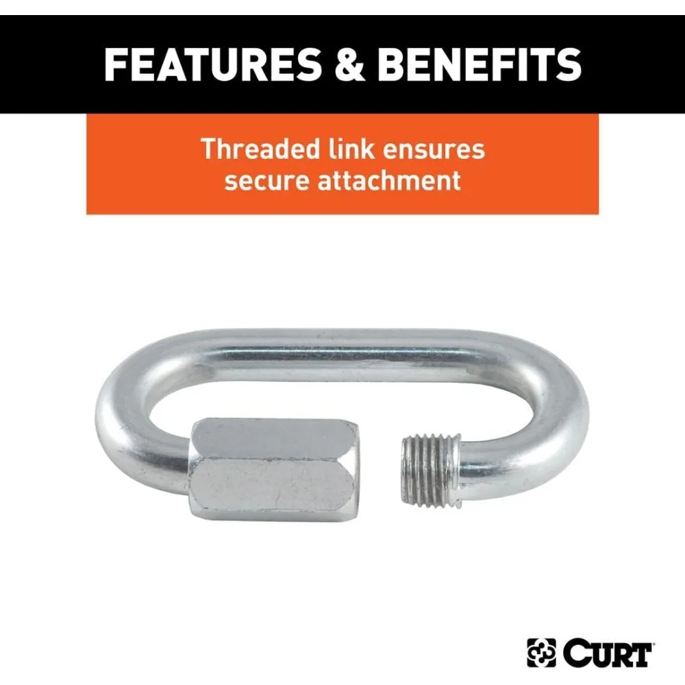 Clip de mosquetón con gancho de cadena de seguridad para remolque de alta resistencia, 1/2 pulgada de diámetro, resistencia a la rotura de 16.500 libras