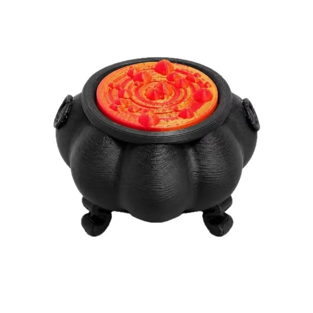 Novelty Halloween Ornaments Decoration 3D Printed Fidget Clicker Funny Witch Pot Sculpture Ghost Ornaments Home Gift