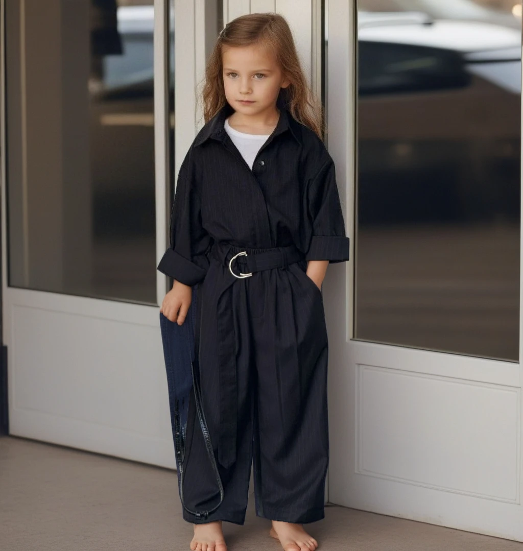 

Girls Shirt Set Trendy Striped Blouser Pants Two Pieces Suit for Boys Casual Loose School Teen Children Clothing Spring Autumn