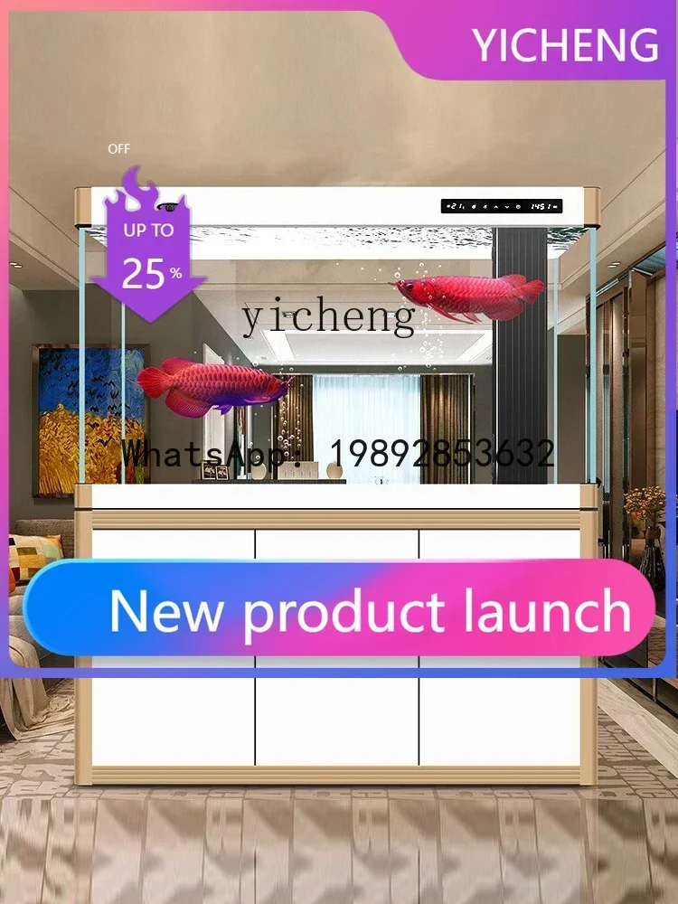 

Аквариум LYY ультра-белый, большой, напольный, от пола до потолка, для дома, с нижним фильтром, для золотых рыбок, в стиле лайт-люкс