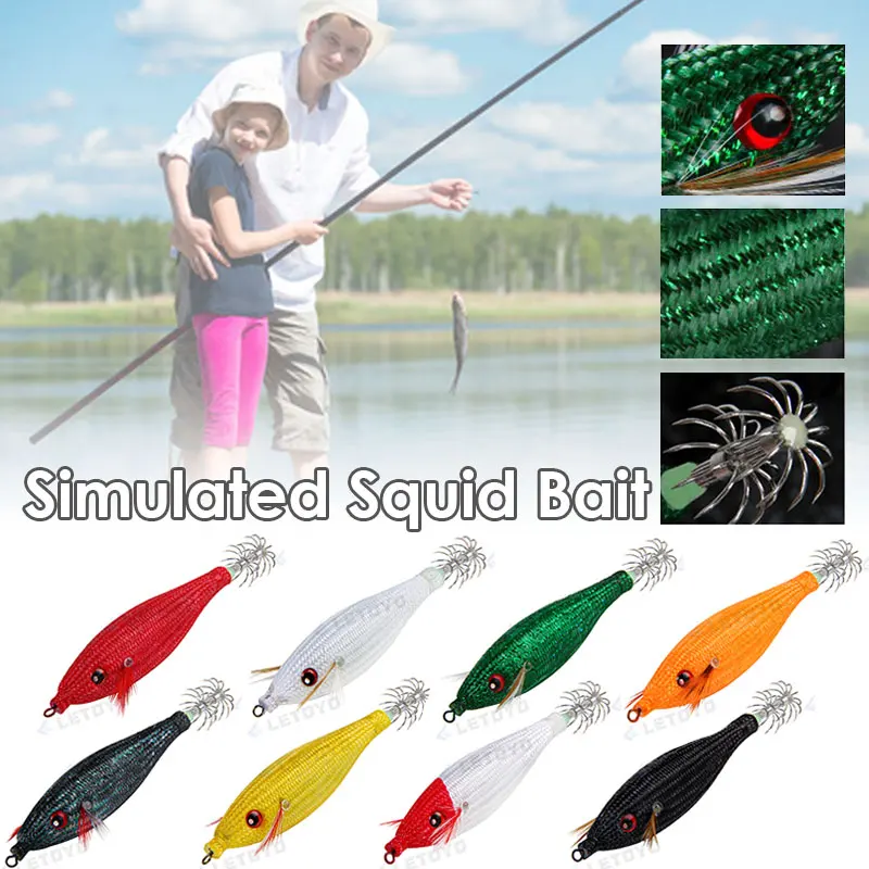 1Pc 78mm 10g Floating Squid Jig Jigging Fishing Lure Luminous Artificial Plastic Squid Hook for Sea Boat Fishing Cuttlefish Bait