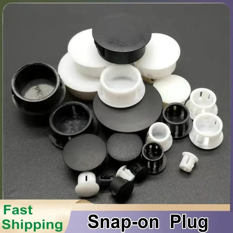 2-20Pcs Snap-on Plastic Plug for Profile Pipe Wall Cable Cover Screw Hole Covers Furniture Holes Desk Cap Black/white