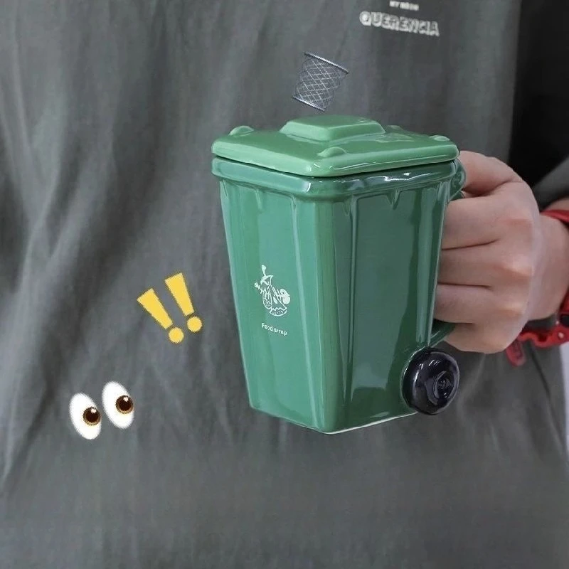 سلة المهملات الإبداعية كوب قهوة من السيراميك هدية حمراء مضحكة لهدية عيد ميلاد الأصدقاء #1