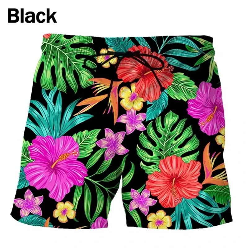 Street Hip Hop Shorts Flowers 3D Printed Shorts Swim Shorts Loose Casual Shorts Summer New Beach Shorts Men's Quick-dry Shorts