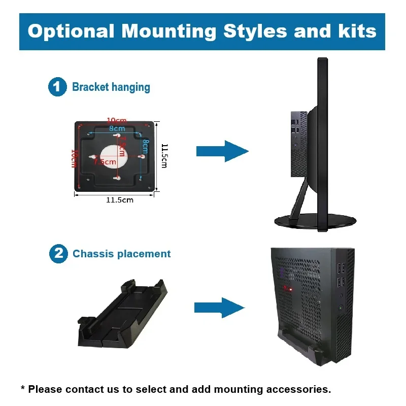 低価格卸売ミニコンピューター Core i3 i5 i7 HDMI VGA RJ45 LAN 8GB RAM オフィス/ビジネス向けITX PC ポータブル小型デスクトップ
