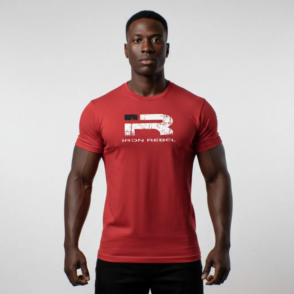 Forged Tee (Red) Premium Fitted Gym T-Shirt  _ Perfect for Bodybuilders & Powerlifters