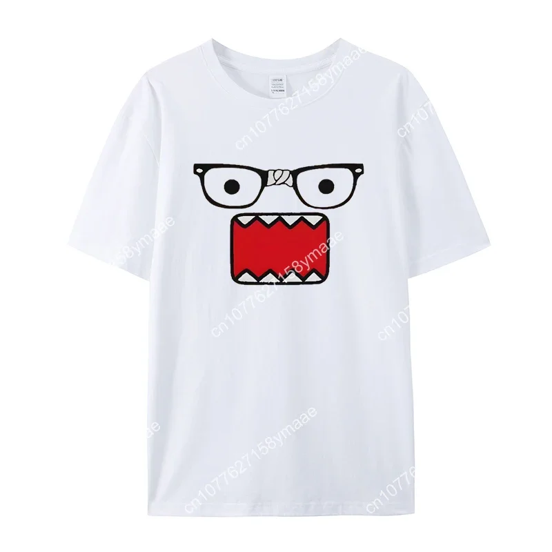 Kawaii  Domo Kun Doll Face T Shirts Men Women's Cotton Crazy T-Shirts Crew Neck Tee Shirt Short Sleeve Oversized Tops  Couple Cl