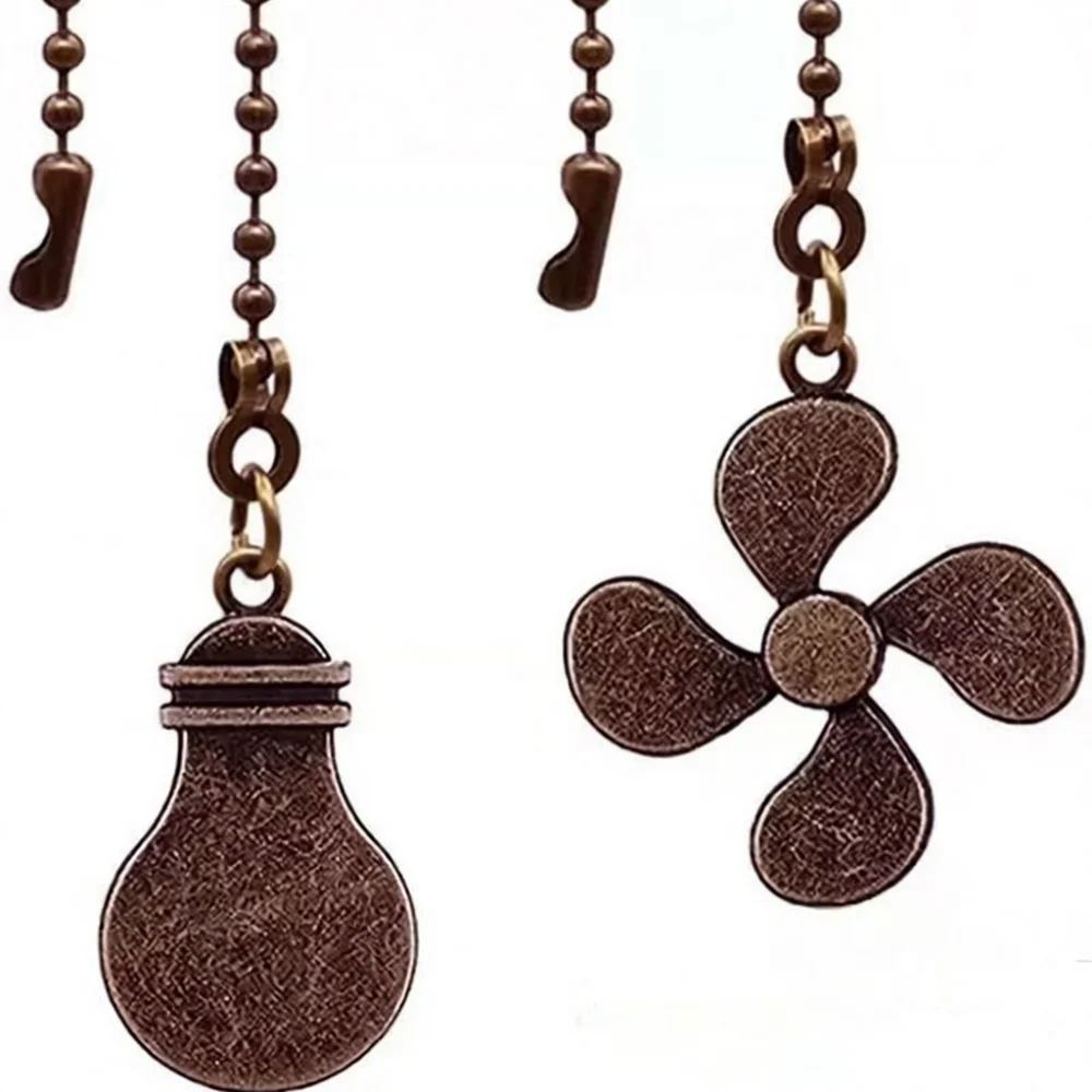 Metal Four Leaf Design Ceiling Fan Pull Chain Extension Decorative Pendant Switch Connector For Home Lighting Fixtures